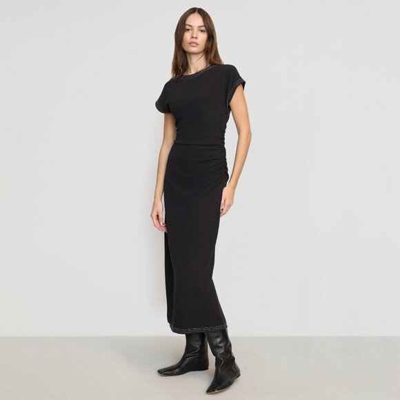 Modern Citizen Vela Contrast-Stitch Ruched-Waist Dress Size XLBlack / Regular / - Picture 1 of 3